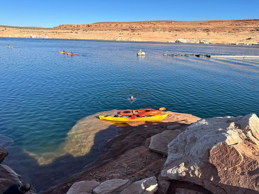 Antelope Canyon: Guided Kayaking & Swimming Tour - Paddling across Lake Powell’s main channel: the warm-up phase