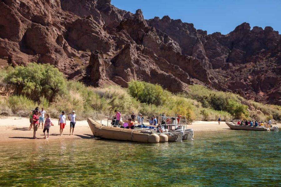 Grand Canyon Helicopter Flight & Hoover Dam River Float Raft - The 14-mile Hoover Dam River float: smooth water, real time on the Colorado