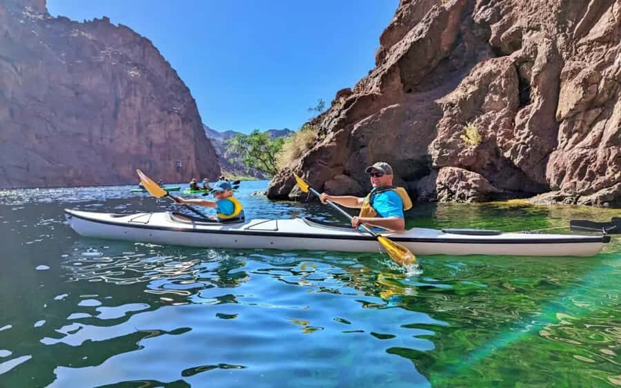 Las Vegas: Emerald Cave Kayak Tour with Photos - River Gaugers beach break: snacks, swimming, and a short walk with payoff