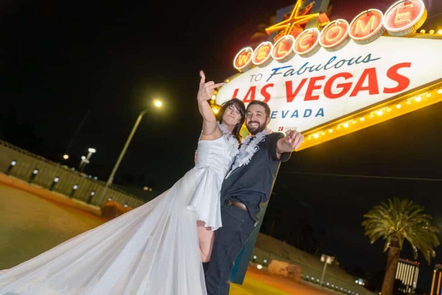 Las Vegas: Gold Elvis Vow Renewal or Wedding at Welcome Sign - What You Take Home: Certificates, Keepsakes, and Vegas Props