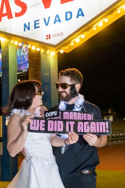 Las Vegas: Gold Elvis Vow Renewal or Wedding at Welcome Sign - Legal Notes: Ceremony vs. Legal Marriage