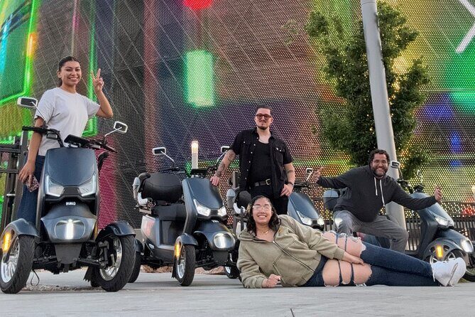 Las Vegas Strip Scooter Tour - Classic Strip landmarks: motorcycles, pinball, MGM, and Planet Hollywood