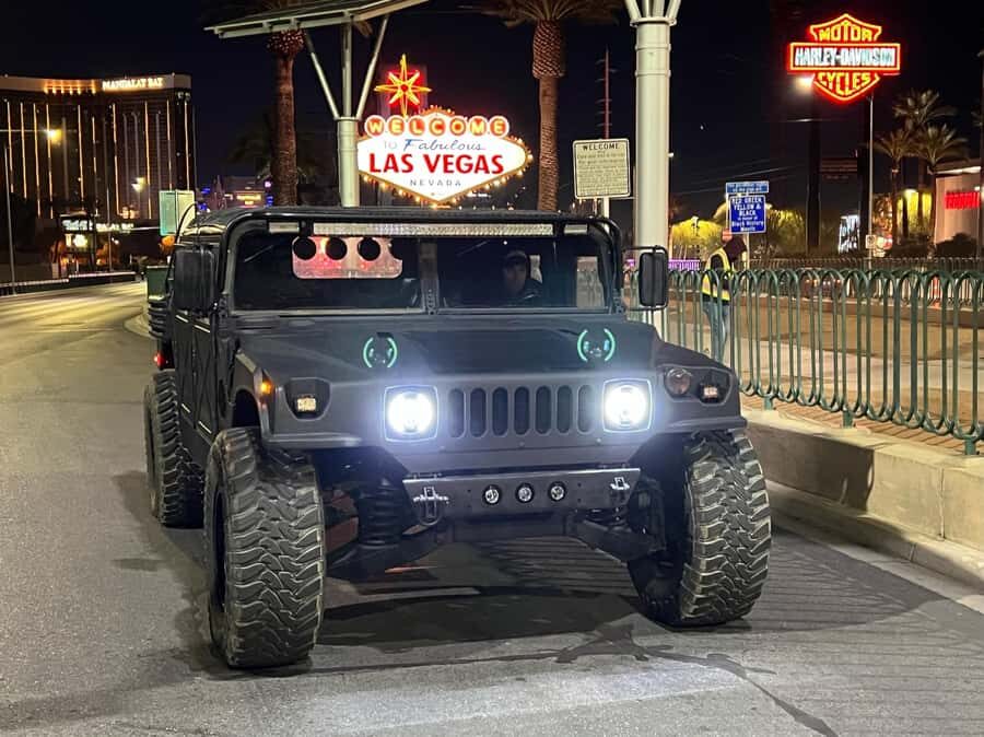 Las Vegas Strip Sightseeing Tour in a Military Hummer - The Welcome Sign and Sphere Stops: Two Photo Moments That Define the Route