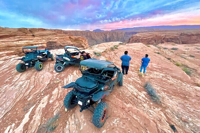 Page Sunset UTV Tour Near Horseshoe Bend - Navajo Mountain silhouette and the river’s deep cut